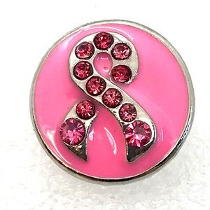 Snap button 20mm Gingersnaps Pink ribbon ASN20